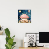 Süße Träume Floraler Bär & Mäuse Poster (Heimbüro)