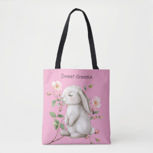 Süße Träume Häschen Rosen Rosa Floral Tasche