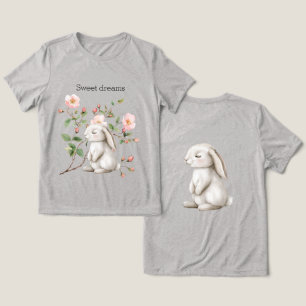 Süße Träume Häschen Rosen Rosa Floral Tri-Blend Shirt