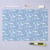 süße Träume - hellblaue Aquarellfedern: Seidenpapier (Handwerk)
