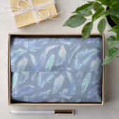 süße Träume - hellblaue Aquarellfedern: Seidenpapier (Geschenk)