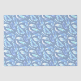 süße Träume - hellblaue Aquarellfedern: Seidenpapier