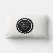 Süße Träume Herz Emblem Monochrom Lendenkissen (Vorderseite)