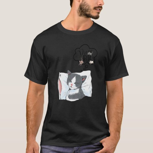 Süße Träume Katze Idee T-Shirt (Vorderseite)