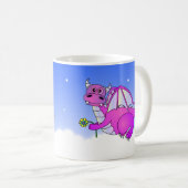 Süße Träume - niedlicher lila Drache mit Blume Kaffeetasse (VorderseiteRechts)