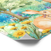 Süße Träume Regenbogen Eichhörnchen & Hasen Kinder Poster (Ecke)
