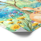 Süße Träume Regenbogen Igel & Hasen Kinderzimmer Poster (Ecke)