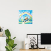 Süße Träume Regenbogen-Teddybär-Kinderzimmer Poster (Heimbüro)