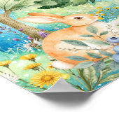 Süße Träume Regenbogenhirsch & Hasen Kinderzimmer  Poster (Ecke)