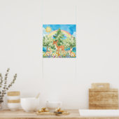 Süße Träume Regenbogenhirsch & Hasen Kinderzimmer  Poster (Küche)