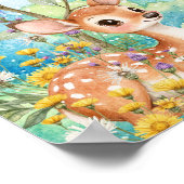 Süße Träume Regenbogenhirsch & Kaninchen-Kinderzim Poster (Ecke)