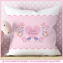 Süße Träume Rosa Gingham Babyzimmer für Mädchen Kissen