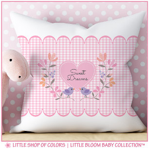 Süße Träume Rosa Gingham Babyzimmer für Mädchen Kissen