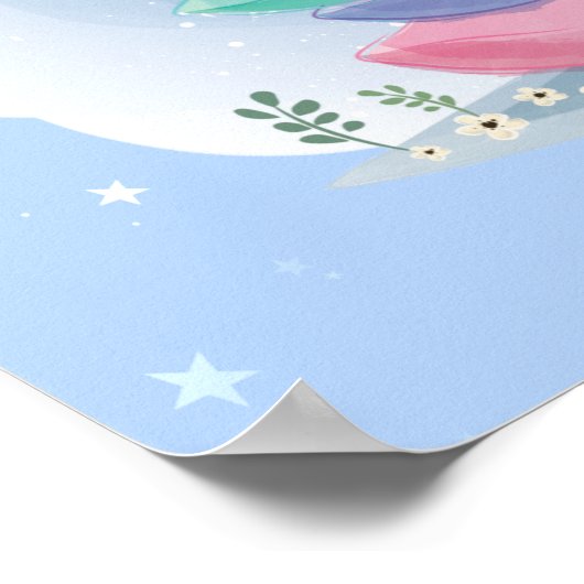 Süße Träume schlafende Giraffe mit Bollen Poster (Ecke)