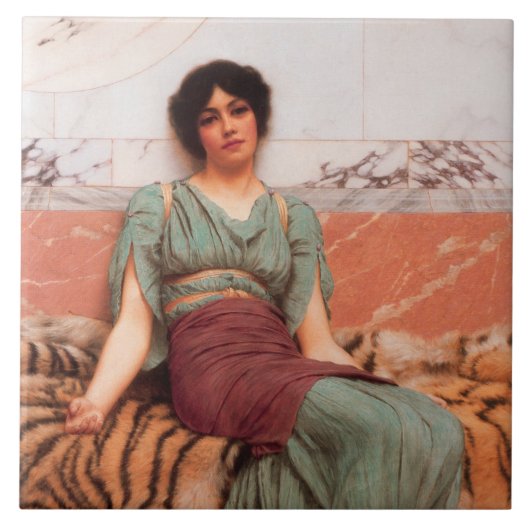 Süße Träume (schöne römische Frau auf der Tigerhau Fliese (Vorderseite)