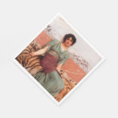 Süße Träume (schöne römische Frau auf der Tigerhau Serviette (Ecke)