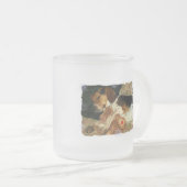 Süße Träume, Snoopy Beagle-Welpe mit Teddy-Bären Mattglastasse (VorderseiteRechts)