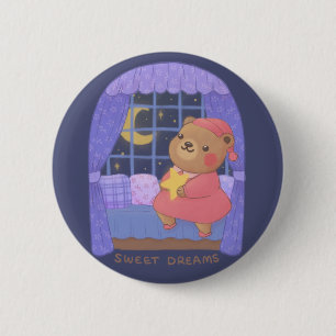 Süße Träume: Teddybär-Illustration Button