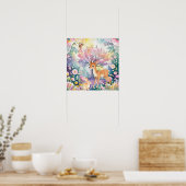 Süße Träume Waldhirsche & Hasen Kinderzimmer Poster (Küche)