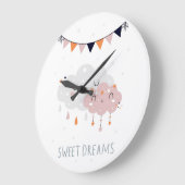 Süße Träume Wolken Große Wanduhr (Winkel)