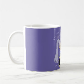 Süße traurige Mädchen-Handzeichnung-Illustration – Kaffeetasse