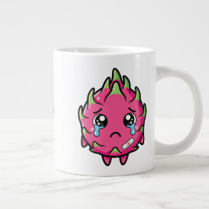 Süße traurige weinende Drachenfrucht Cartoon-Illus Jumbo-Tasse