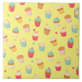 Süße-Treats-Cupcake-Keramikfliese Fliese (Vorderseite)