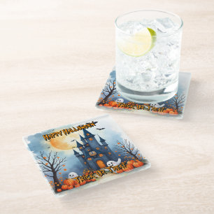 Süße trendige Halloween-Grusel-Kollektion Glasuntersetzer