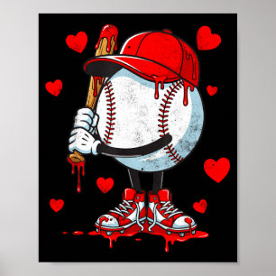 Süße triefende Baseball-Liebhaber Valentinstag Jun Poster