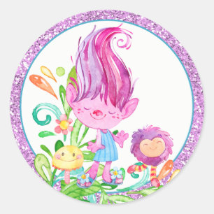 Süße Troll-Aufkleber Runder Aufkleber