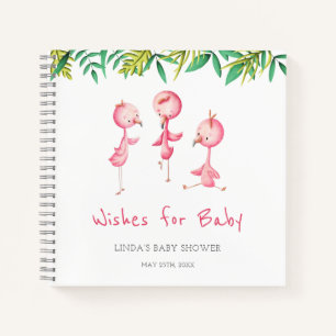 Süße tropische Flamingo-Wünsche für das Gästebuch Notizblock
