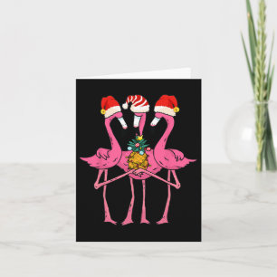 Süße tropische Flamingos und Ananas-Weihnachten in Karte