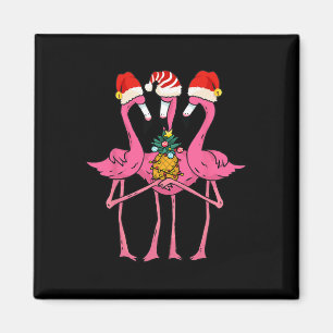 Süße tropische Flamingos und Ananas-Weihnachten in Magnet