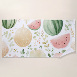 Süße tropische Früchte Rosa Grüne Wassermelone Strandtuch