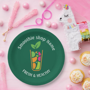 Süße tropische Fruchtsmoothies Fruchküche shop Pappteller