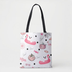 Süße tropische Halloween-Tasche – Geister & Flamin Tasche
