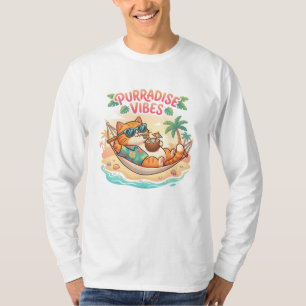Süße tropische Katzenhängematte “Purradise Vibes” T-Shirt