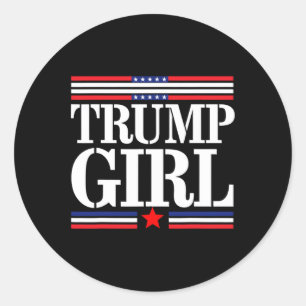 Süße Trump Amerikanische Flagge Frauen Mädchen Mäd Runder Aufkleber