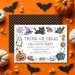 Süße Trunk-or-Treat-Kinder-Stifte-Halloween-Party  Einladung