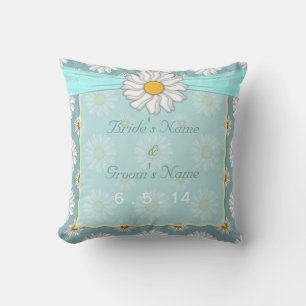 Süße Türkis Blumen Daisy Hochzeit Kissen