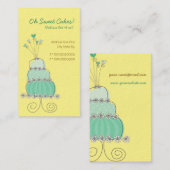 Süße Türkis-Hochzeits-Kuchen-kundenspezifische Visitenkarte (Vorne/Hinten)