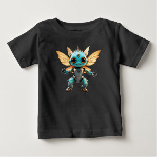 Süße Türkis Tanzender Roboter Fee Baby T-shirt