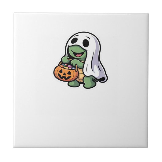 Süße Turtle Ghost Kostüm � Tolles Halloween Tri Fliese (Vorderseite)