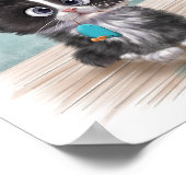 Süße Tuxedo-Kätzchen-Cartoon Poster (Ecke)