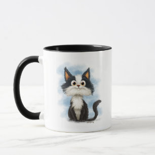 Süße Tuxedo-Katze Cartoon Tasse