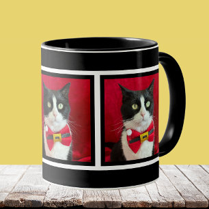 Süße Tuxedo-Katze Weihnachts-Tasse Tasse