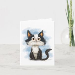 Süße Tuxedo-Katzen-Cartoon Karte