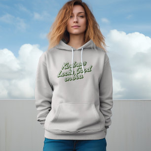 Süße Typografie der Freundlichkeit in Grün persona Hoodie