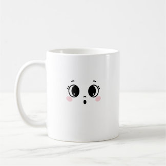 Süße überraschte Anime-Gesicht-Kaffeetasse Kaffeetasse