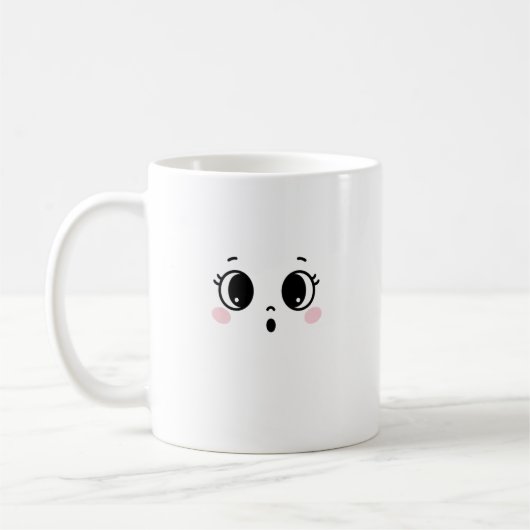 Süße überraschte Anime-Gesicht-Kaffeetasse Kaffeetasse (Links)